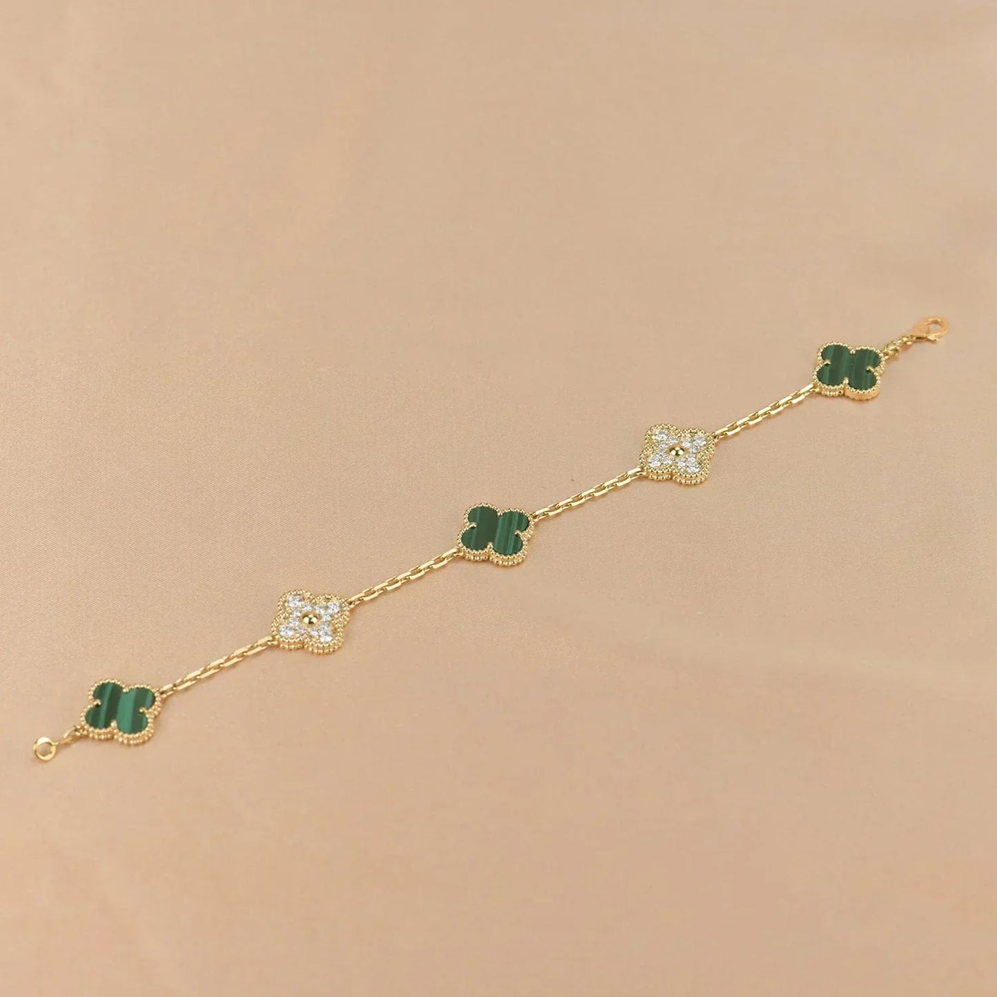 [Stars Jewelry] CLOVER 5 MOTIF MALACHITE BRACELET COLLECTION