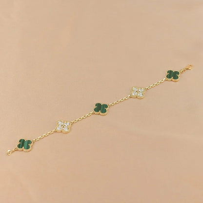 [Stars Jewelry] CLOVER 5 MOTIF MALACHITE BRACELET COLLECTION