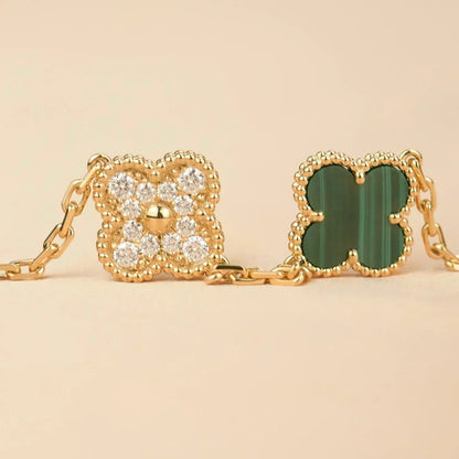 [Stars Jewelry] CLOVER 5 MOTIF MALACHITE BRACELET COLLECTION