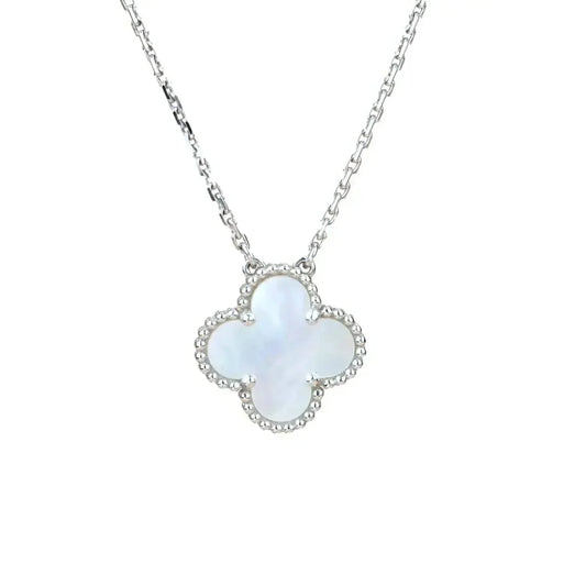 [Stars Jewelry]CLOVER  15MM WHITE MOTHER-OF-PEARL SILVER