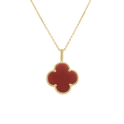 [Stars Jewelry]CLOVER 25MM NECKLACE GOLD CARNELIAN