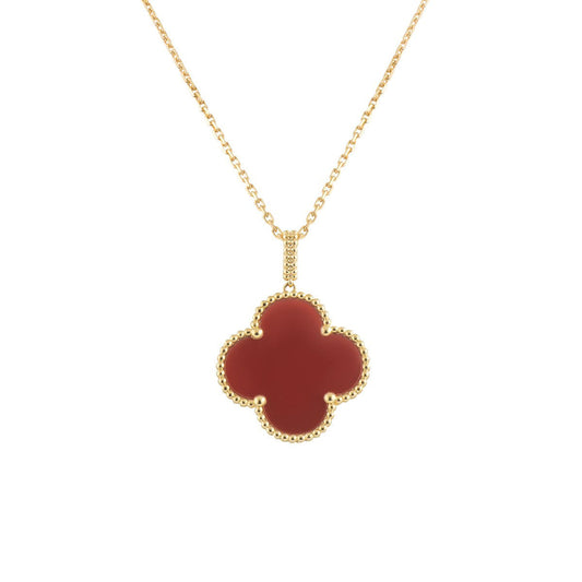 [Stars Jewelry]CLOVER 25MM NECKLACE GOLD CARNELIAN