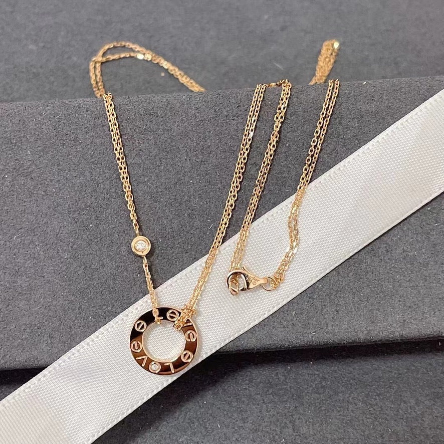 [Stars Jewelry]LOVE NECKLACE 16MM 2 DIAMONDS