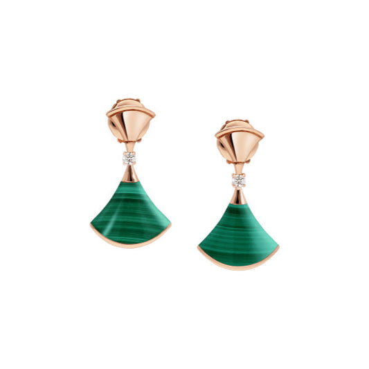 [Stars Jewelry]DREAM MALACHITE PINK GOLD EARRINGS