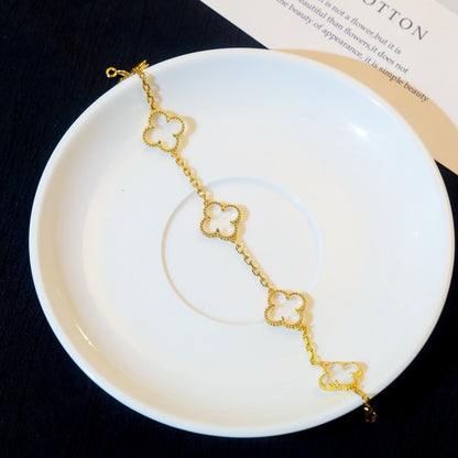 [Stars Jewelry]CLOVER 5 MOTIF ROCK CRYSTAL BRACELET