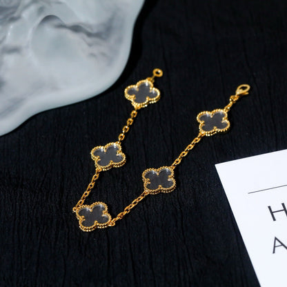 [Stars Jewelry]CLOVER 5 MOTIF ROCK CRYSTAL BRACELET