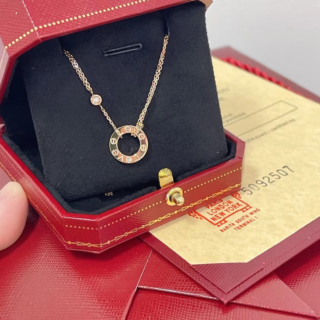 [Stars Jewelry]LOVE NECKLACE 16MM 2 DIAMONDS