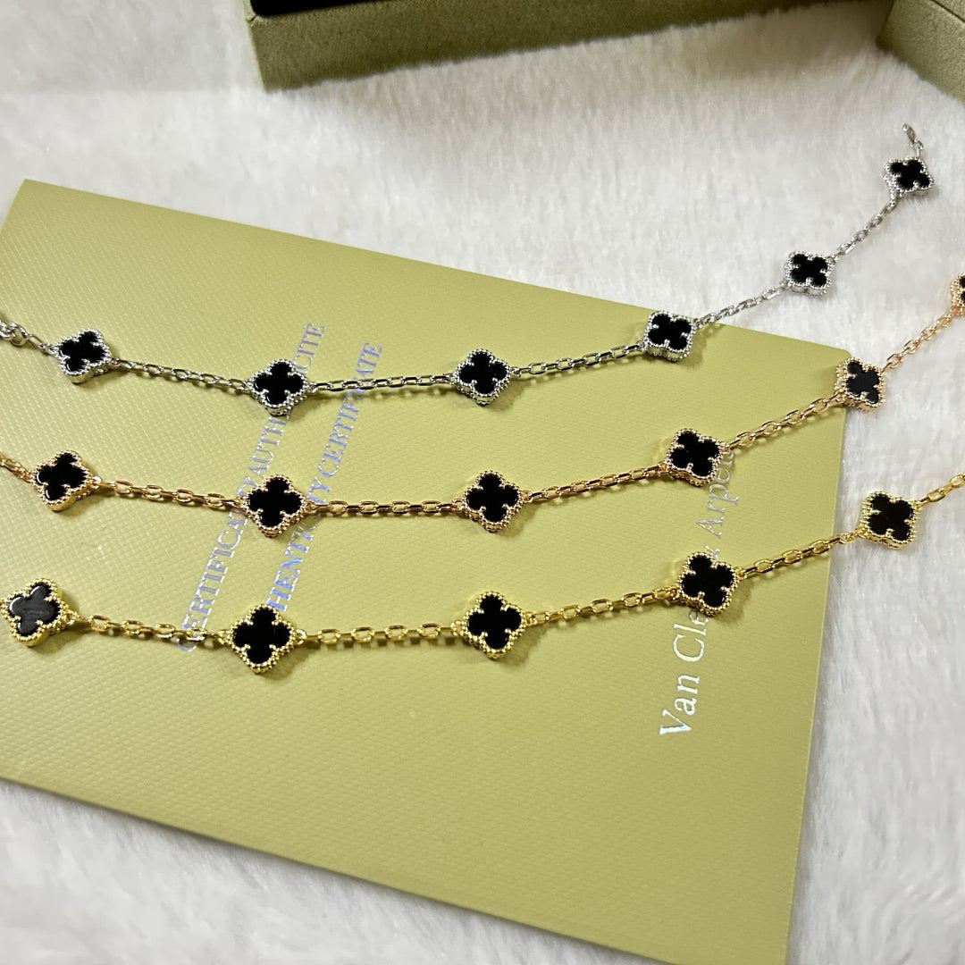[Stars Jewelry]CLOVER 6 MOTIF  ONYXS BRACELET