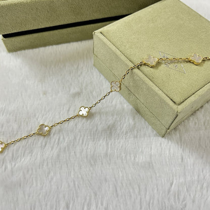 [Stars Jewelry]CLOVER 6 MOTIF WHITE MOP BRACELET
