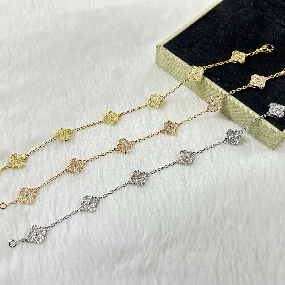 [Stars Jewelry]CLOVER 6 MOTIF DIAMOND BRACELET