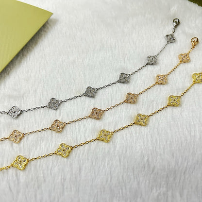 [Stars Jewelry]CLOVER 6 MOTIF DIAMOND BRACELET