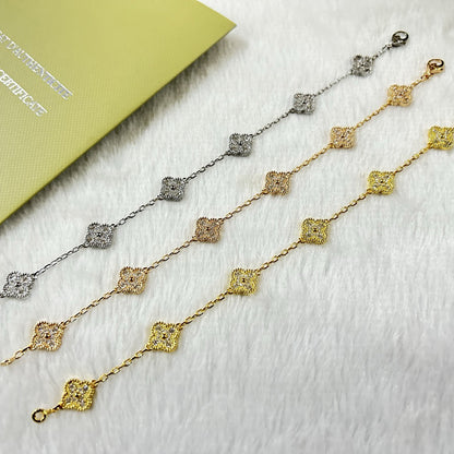 [Stars Jewelry]CLOVER 6 MOTIF DIAMOND BRACELET