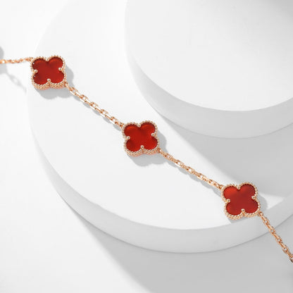 [Stars Jewelry]CLOVER 10 MOTIFS CARNELIAN NECKLACE