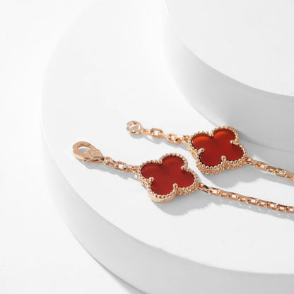 [Stars Jewelry]CLOVER 10 MOTIFS CARNELIAN NECKLACE