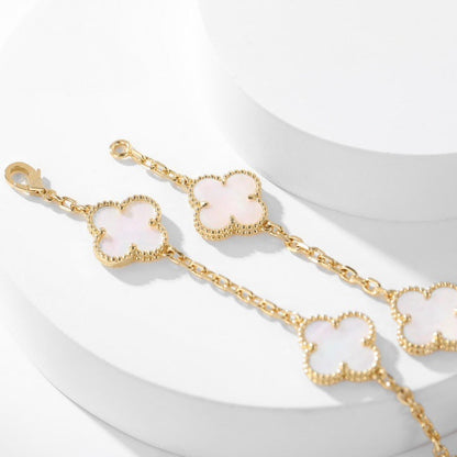[Stars Jewelry]CLOVER 10 MOTIFS WHITE MOTHER OF PEARL NECKLACE