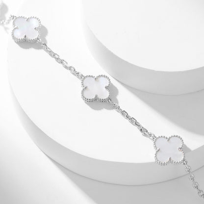 [Stars Jewelry]CLOVER 10 MOTIFS WHITE MOTHER OF PEARL NECKLACE