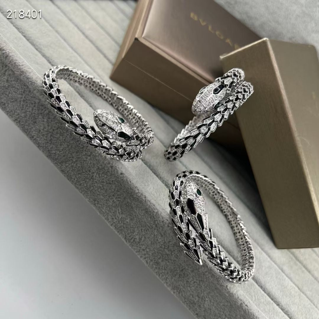 [Stars Jewelry】NEW OBSIDIAN & DIAMOND SERPENT BRACELET