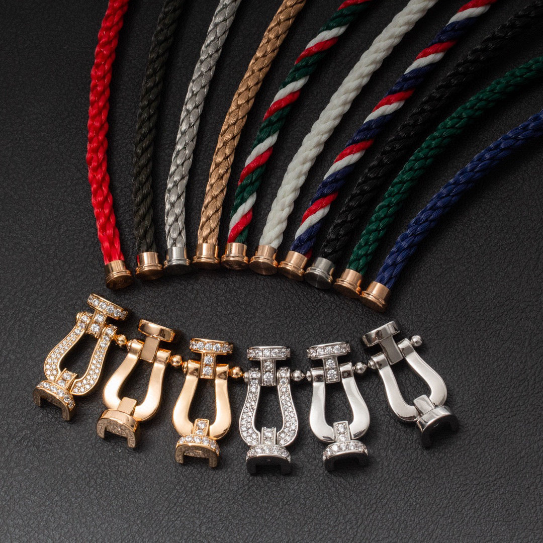 [Stars Jewelry]FORCE LARGE HORSESHOE HALF DIAMOND BRACELET GOLD