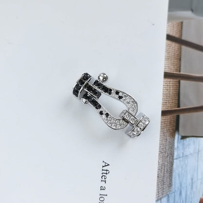 [Stars Jewelry]FORCE LARGE HORSESHOE BLACK WHITE DIAMOND BRACELET ROSE GOLD