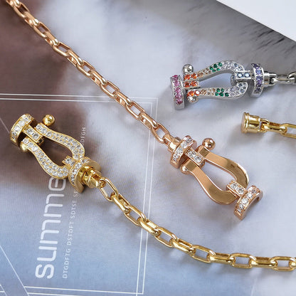 [Stars Jewelry]FORCE LARGE HORSESHOE CLASP  METAL BRACELET