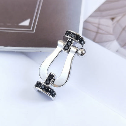 [Stars Jewelry]FORCE LARGE HORSESHOE BLACK DIAMOND BRACELET SILVER