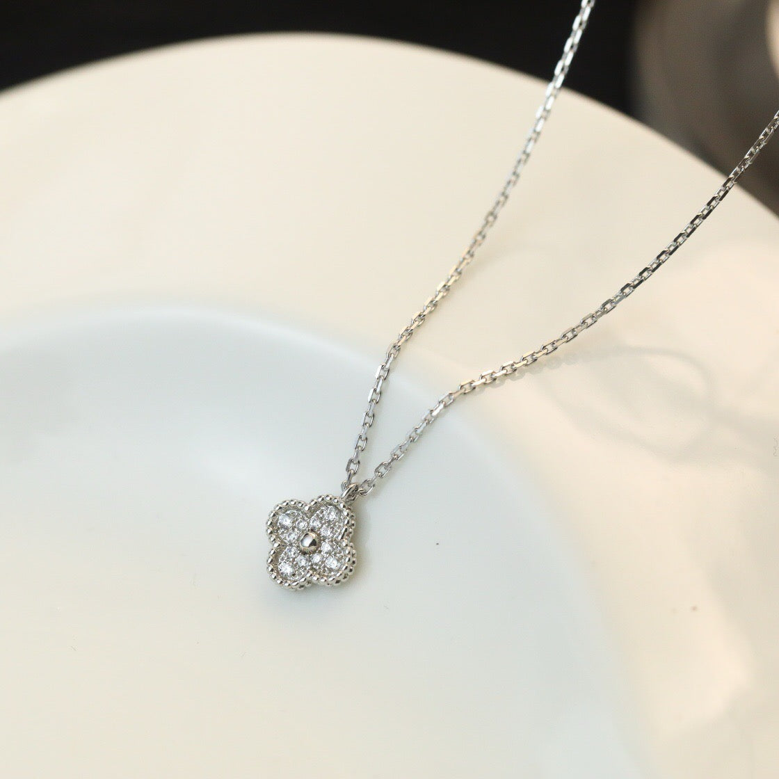 [Stars Jewelry]CLOVER MINI 9.5MM PENDANT DIAMOND NECKLACE