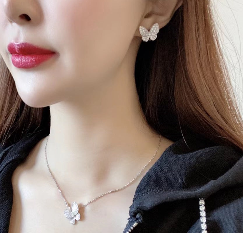 [Stars Jewelry]BUTTERFLY ALL DIAMOND EARRINGS
