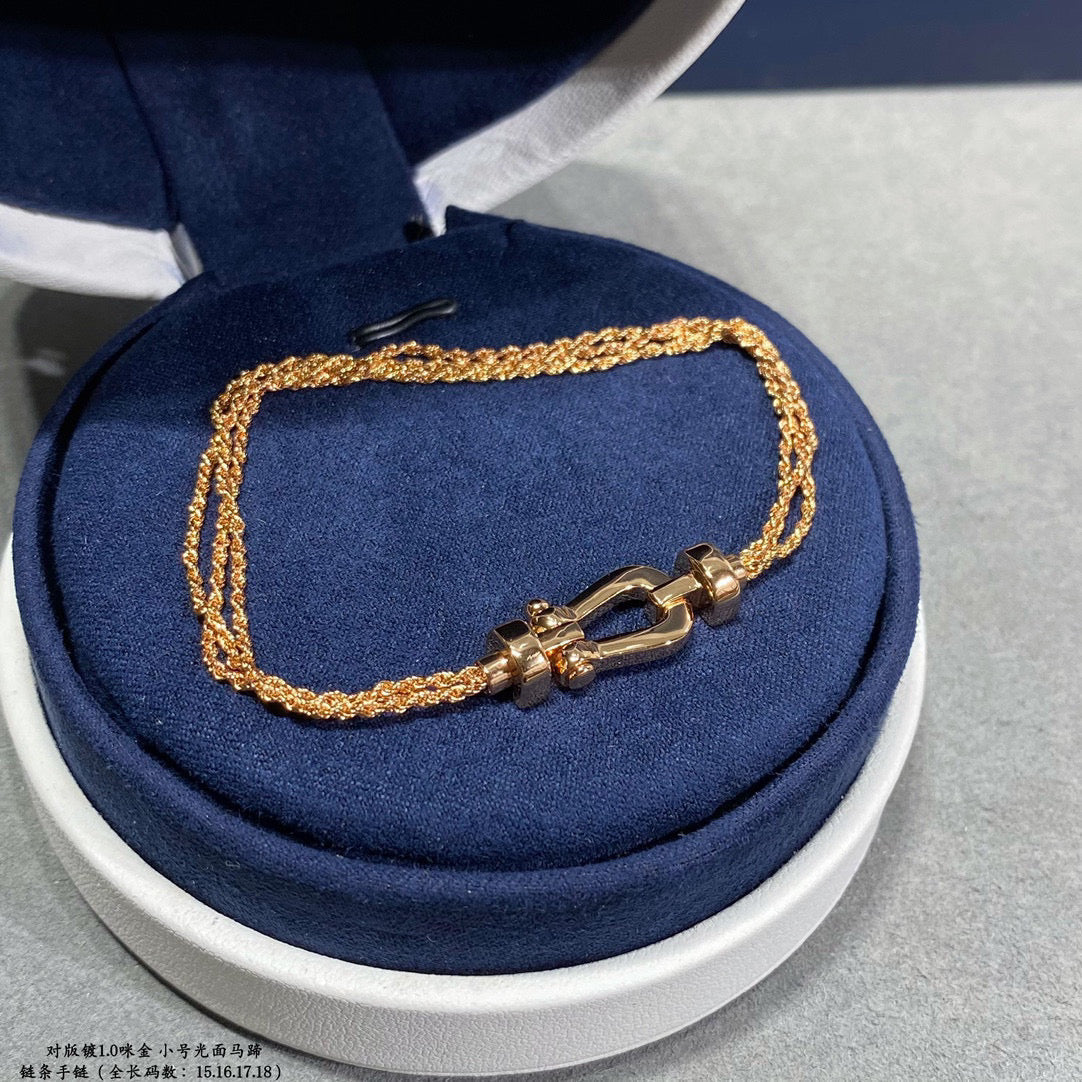 [Stars Jewelry]FORCE SMALL HORSESHOE  DIAMOND CHAIN ROPE BRACELET
