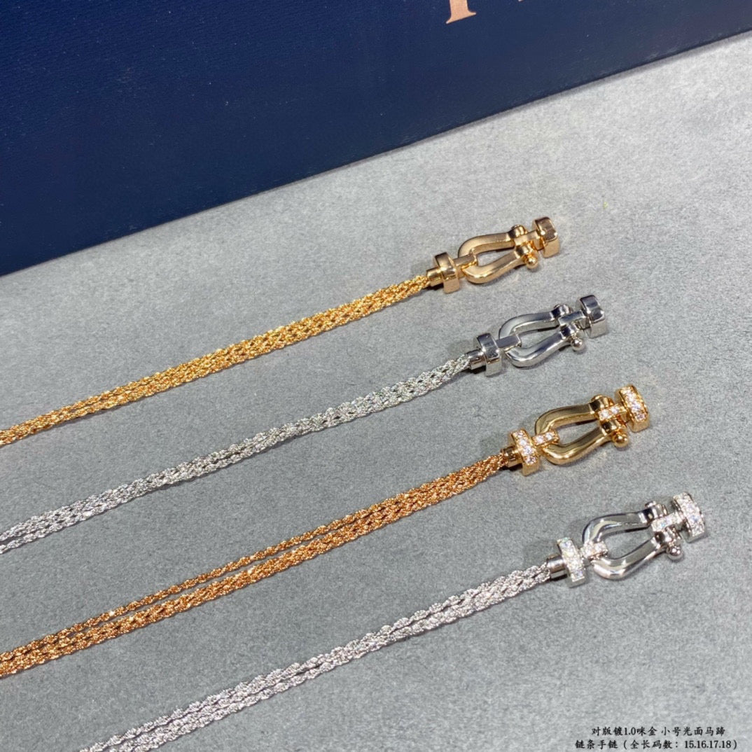 [Stars Jewelry]FORCE SMALL HORSESHOE  DIAMOND CHAIN ROPE BRACELET