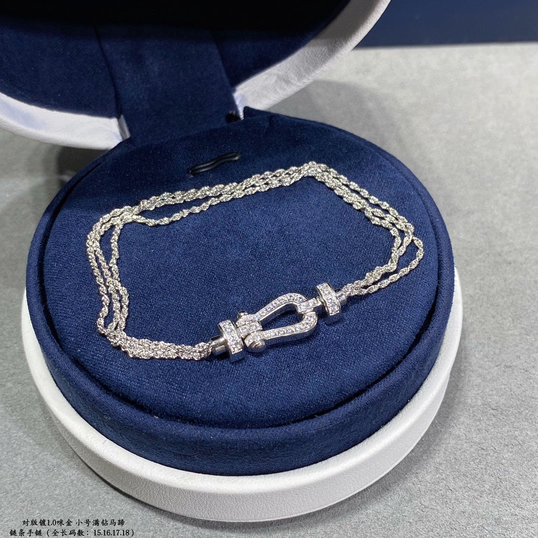 [Stars Jewelry]FORCE SMALL HORSESHOE  DIAMOND CHAIN ROPE BRACELET