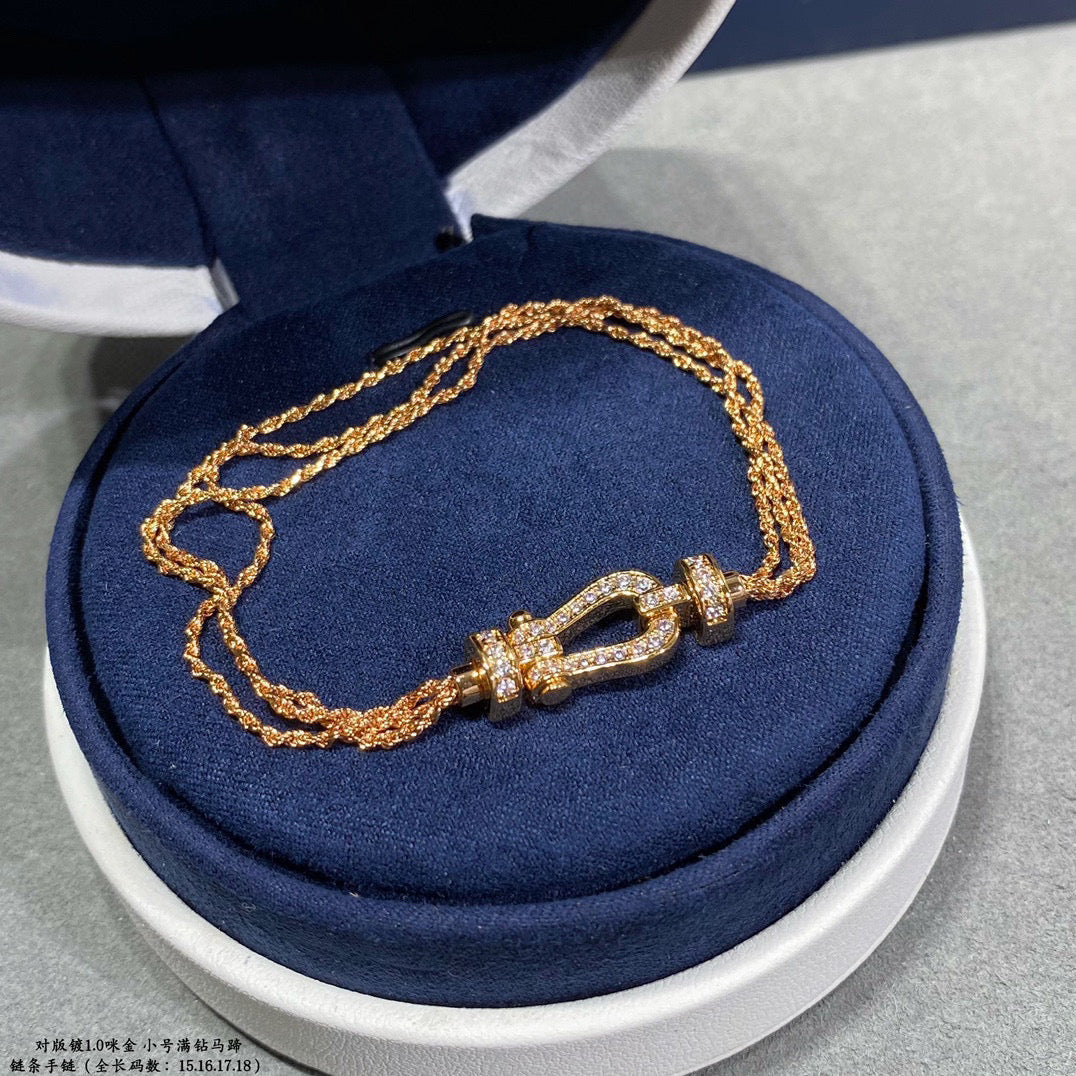 [Stars Jewelry]FORCE SMALL HORSESHOE  DIAMOND CHAIN ROPE BRACELET