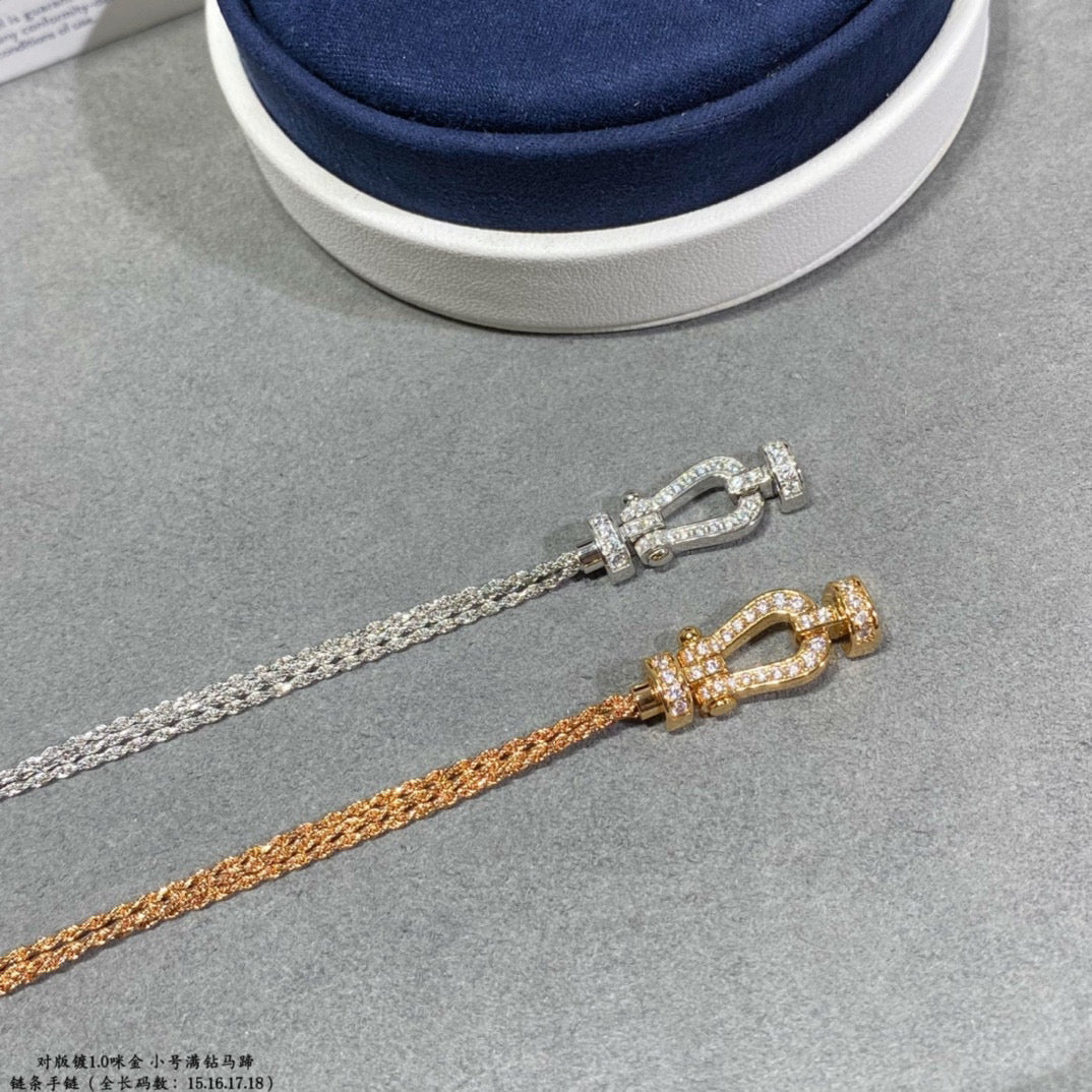 [Stars Jewelry]FORCE SMALL HORSESHOE  DIAMOND CHAIN ROPE BRACELET