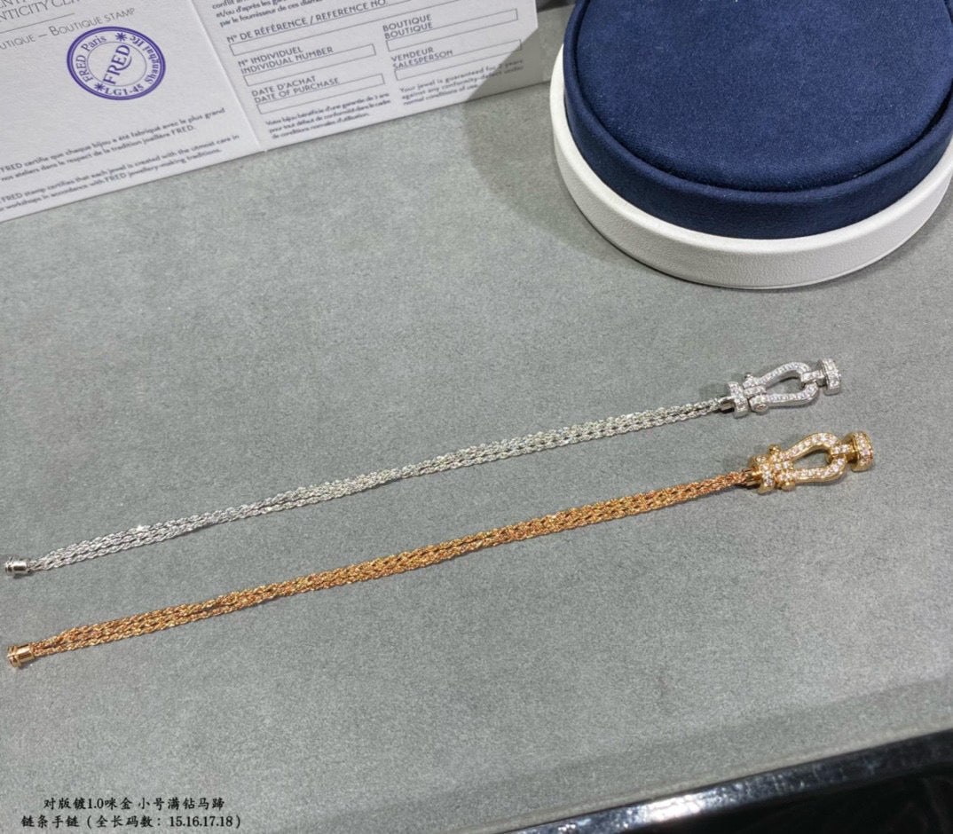 [Stars Jewelry]FORCE SMALL HORSESHOE  DIAMOND CHAIN ROPE BRACELET