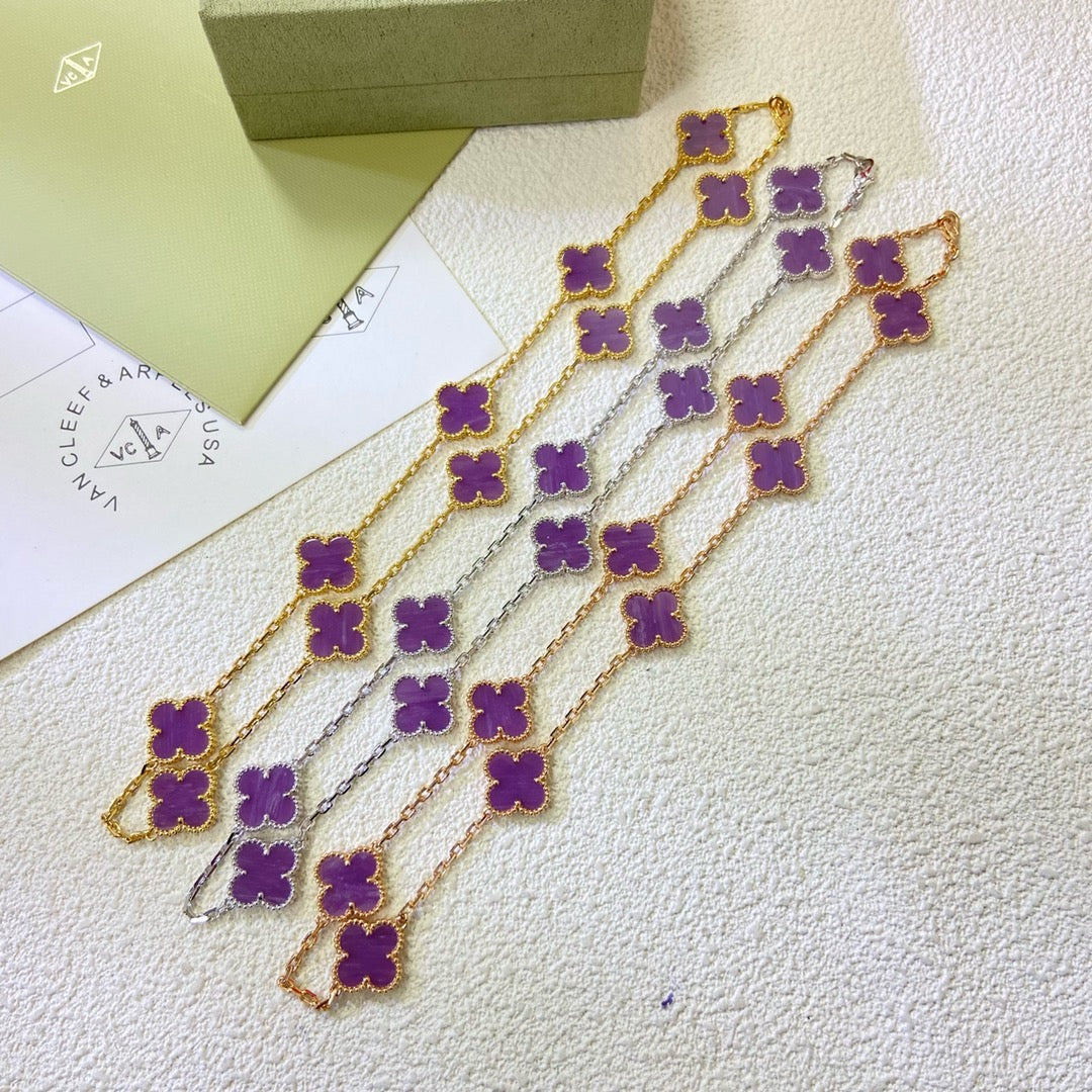 [Stars Jewelry Jewelry]CLOVER 10 MOTIFS  PURPLE VIOLET  NECKLACE