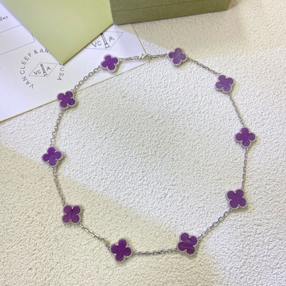[Stars Jewelry Jewelry]CLOVER 10 MOTIFS  PURPLE VIOLET  NECKLACE