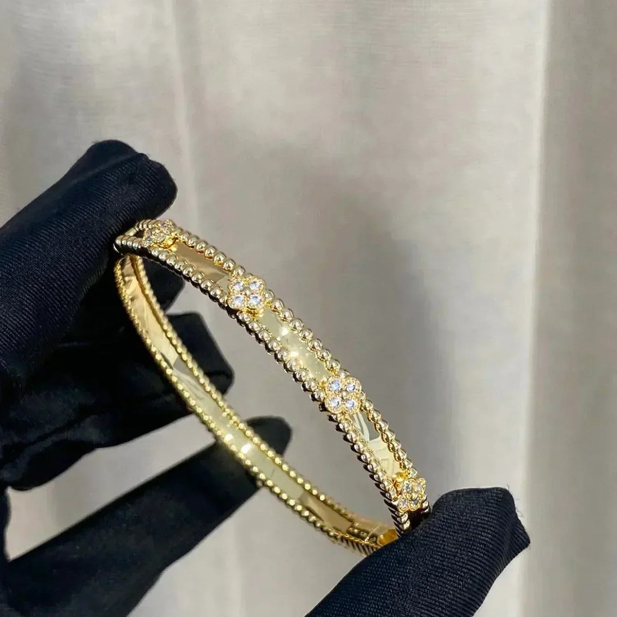 [Stars Jewelry]CLOVER BRACELET 4MM DIAMONDS