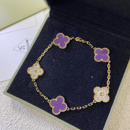 [Stars Jewelry] CLOVER 5 MOTIF VIOLET BRACELET COLLECTION
