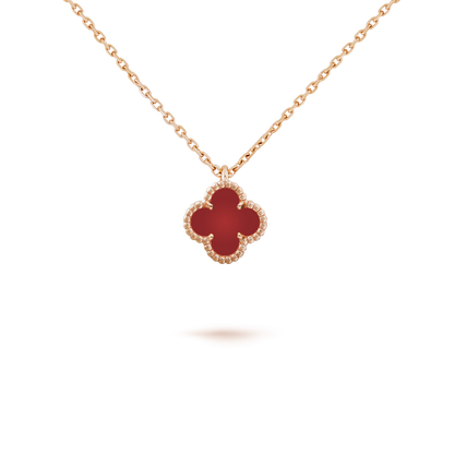 [Stars Jewelry]CLOVER MINI 9.5MM WHITE CARNELIANS NECKLACE