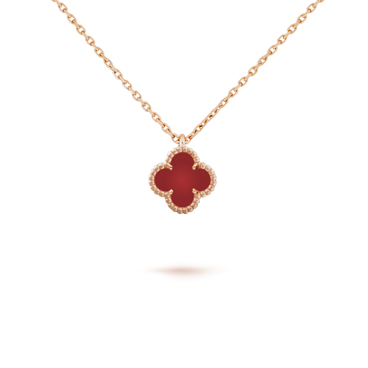 [Stars Jewelry]CLOVER MINI 9.5MM WHITE CARNELIANS NECKLACE