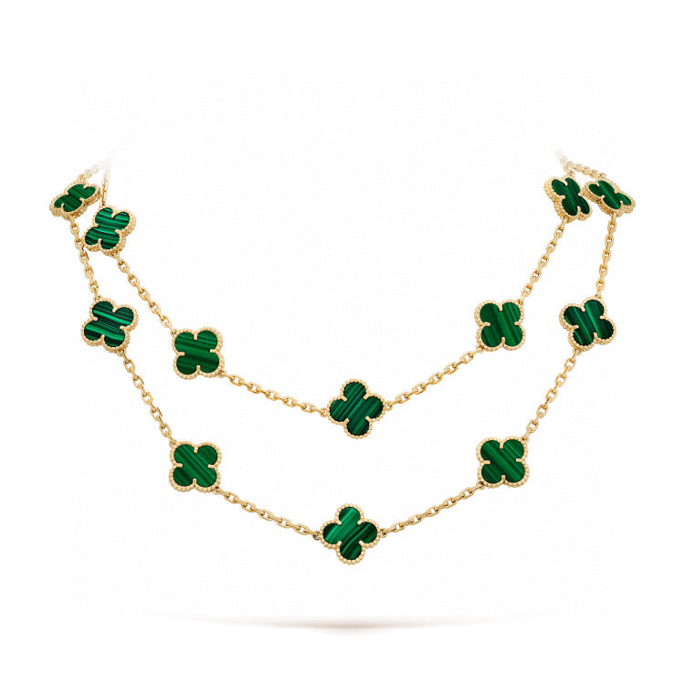 [Stars Jewelry]CLOVER 20 MOTIFS MALACHITE GOLD