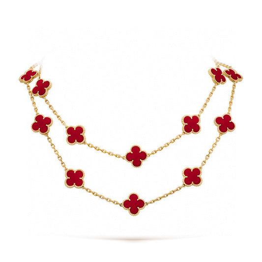 [Stars Jewelry]CLOVER 20 MOTIFS CARNELIAN NECKLACE