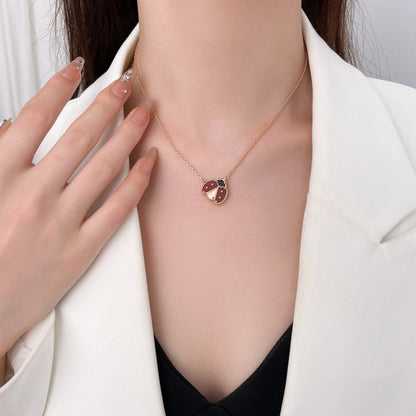 [Stars Jewelry]LUCKY  CARNELIANS LADYBUG NECKLACE