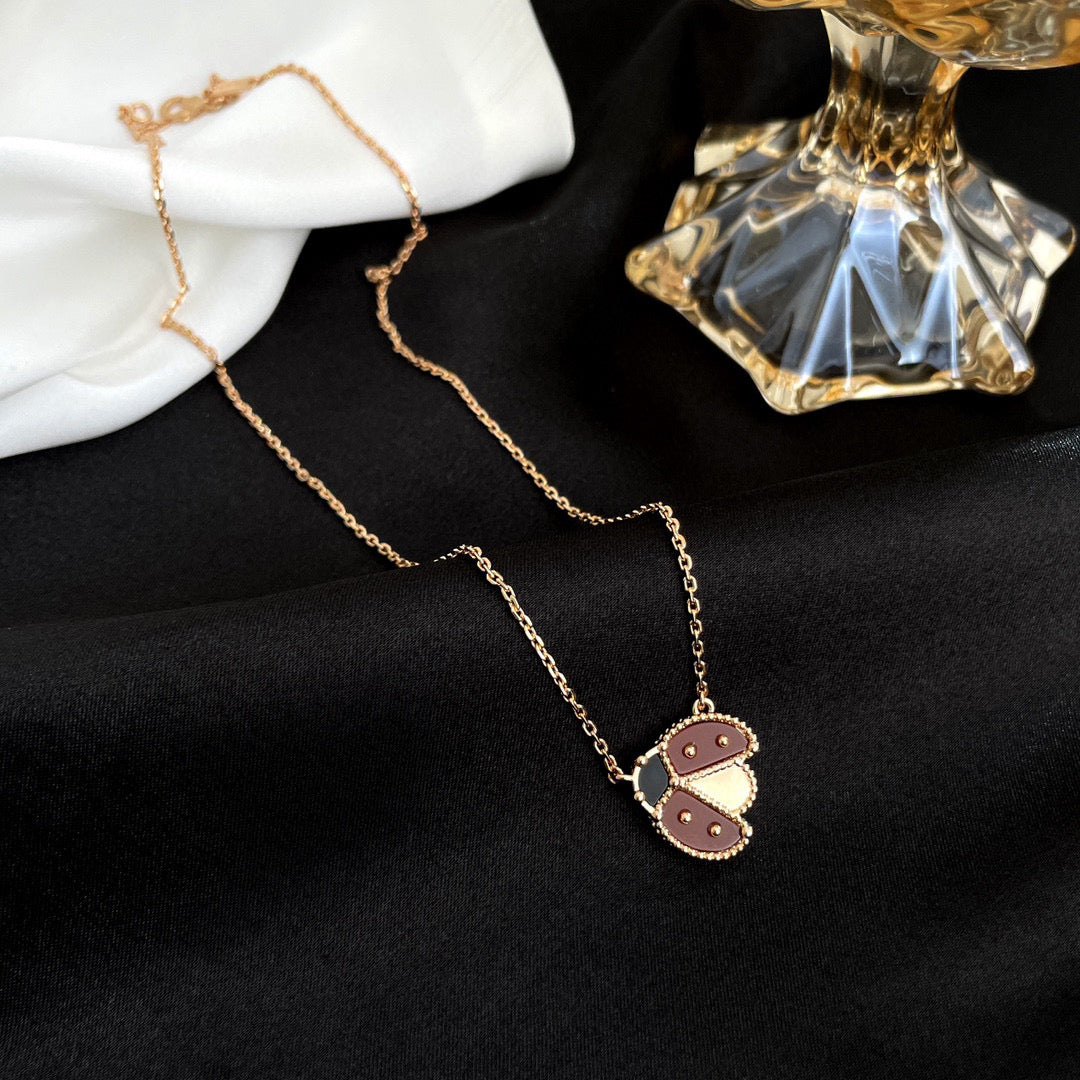 [Stars Jewelry]LUCKY  CARNELIANS LADYBUG NECKLACE