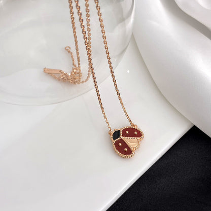 [Stars Jewelry]LUCKY  CARNELIANS LADYBUG NECKLACE