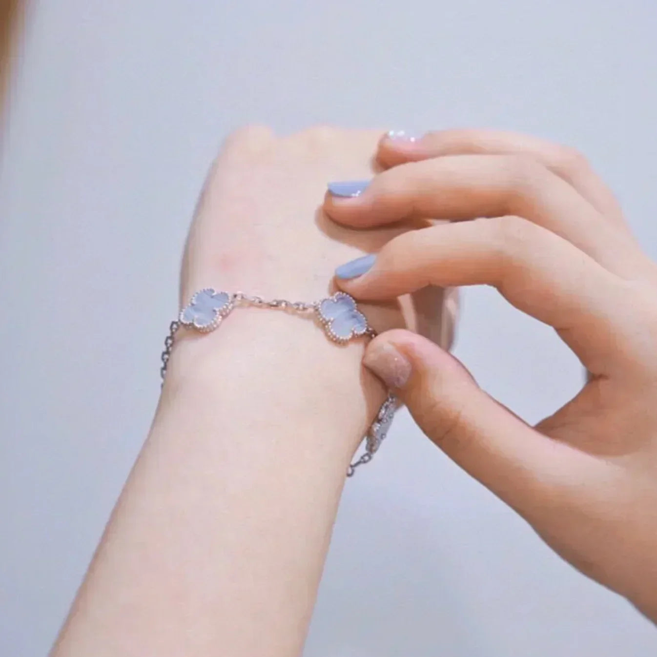 [Stars Jewelry] CLOVER 5 MOTIF PURPLE CHALCEDONY BRACELET COLLECTION