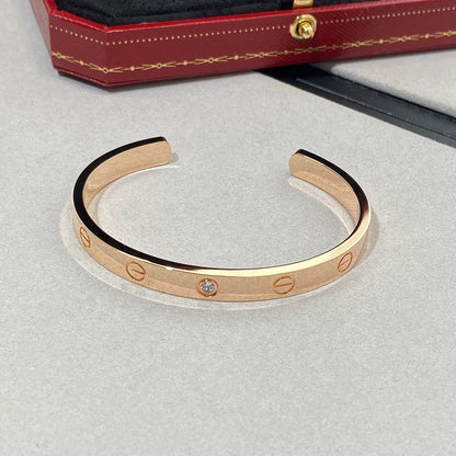 [Stars Jewelry]LOVE BRACELET 6.1MM 1 DIAMOND OPEN CUFF