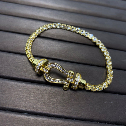 [Stars Jewelry]FORCE  LARGE HORSESHOE FULL DIAMOND TENNIS BRACELET
