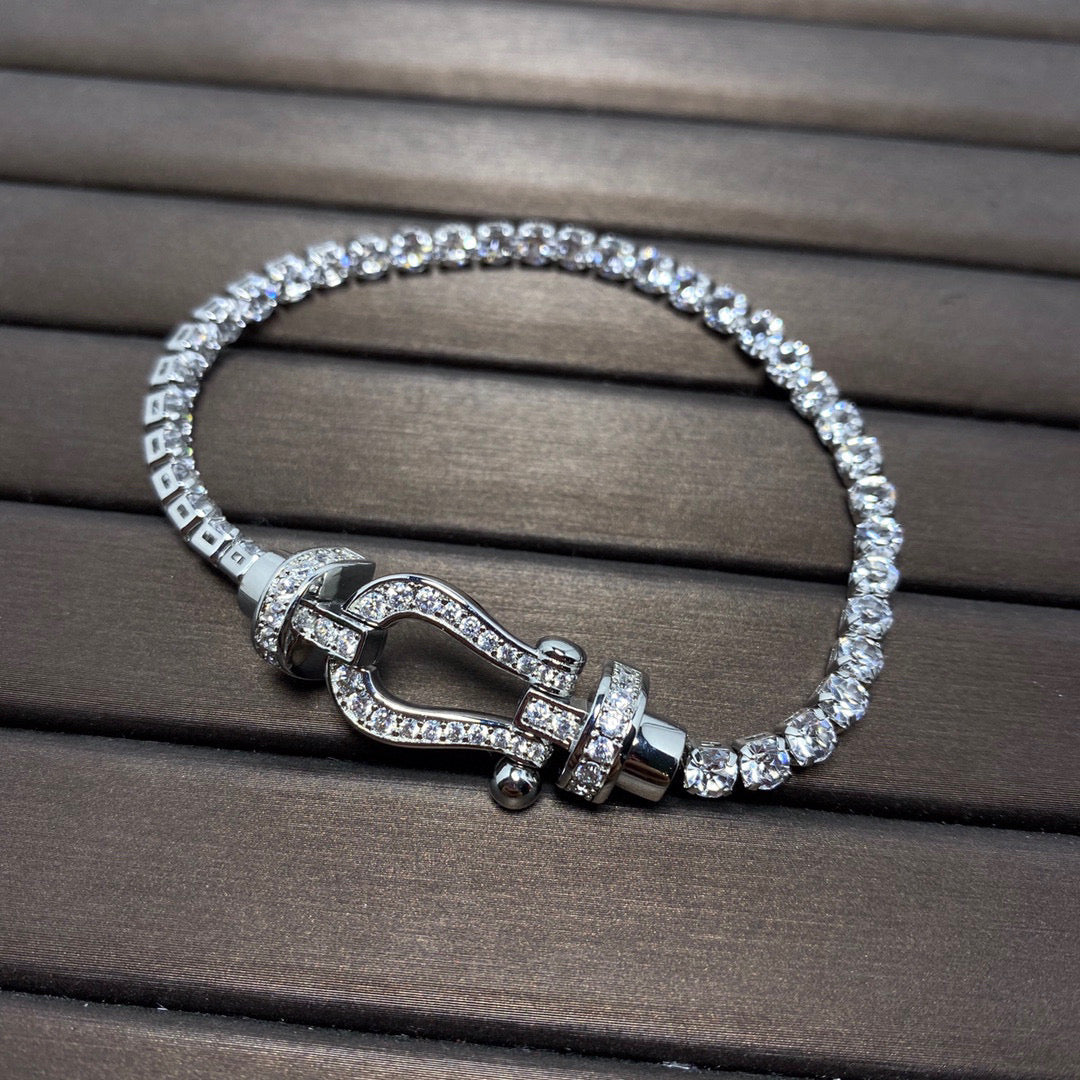 [Stars Jewelry]FORCE  LARGE HORSESHOE FULL DIAMOND TENNIS BRACELET