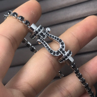 [Stars Jewelry]FORCE  LARGE HORSESHOE FULL DIAMOND TENNIS BRACELET