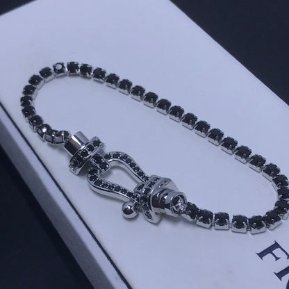 [Stars Jewelry]FORCE  LARGE HORSESHOE FULL DIAMOND TENNIS BRACELET